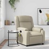 vidaXL Cream Faux Leather Manual Massage Recliner Chair for Elderly - Adjustable Reclining Positions with Vibration Massage and Side Pocket - 2 of 4
