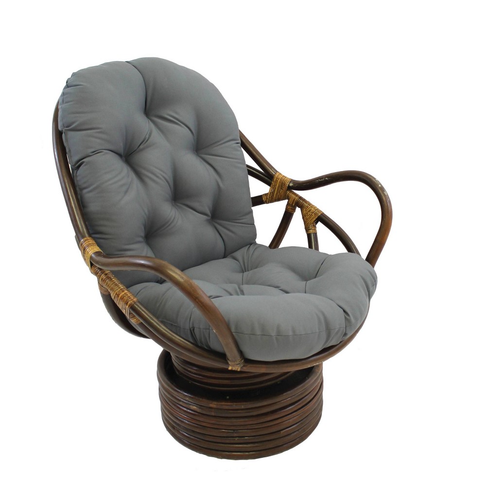 Photos - Rocking Chair Swivel Rocker with Twill Cushion Gray - International Caravan