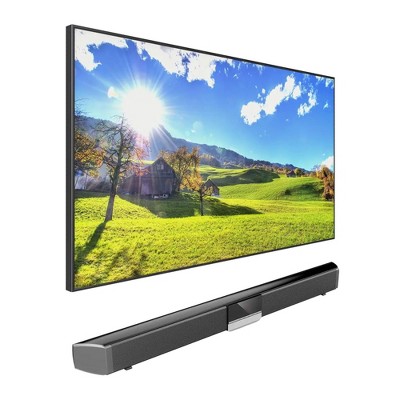 KUVASONG True 1500 Nits 49 Inch 4K Sun Readable Smart Outdoor TV with External 40W Sound Bar and Swiveling TV Wall Mount Bracket