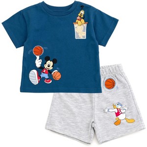 Disney Baby T-Shirt and Shorts Outfit Set Newborn to Infant Sizes (0-3 Months - 5) - 1 of 4