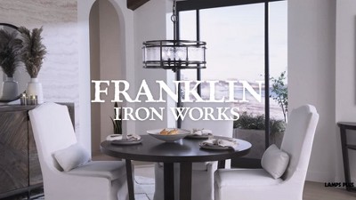 Edinger Bronze Drum Pendant Chandelier with Waterglass Shade