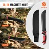 VEVOR Camping Hatchet and Machete Knife Set with Sheath, Hunting Knife, Flashlight, Paracord, 16 inch Machete, Stainless Steel Axe Tool Set,Black&Red - 4 of 4