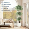 Artificial Ficus Tree for Home Decor Indoor,Faux Floor Tree White Imitation Ceramic Planter, Indoor Outdoor Lifelike Fake Ficus Tree with Pebbles - 4 of 4