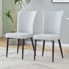 Syemin 2-Piece Armless Dining Chairs Set Upholstered Dining Chairs PU Material High Back Seats for Dining Room, Gray, 17.3"*17.7"*35" - 2 of 4