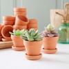 Maplefield 16-Pack Terra Cotta Mini Pots with Saucers and Drainage Hole, Paintable Pottery for Succulents, Plants and Decor, 1.9 in - 3 of 4
