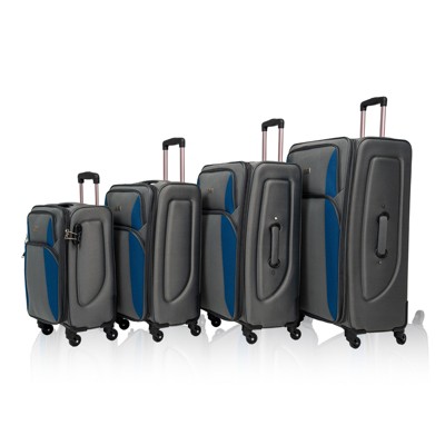 Coolife Expandable 4 Piece Set Suitcase Softside Lightweight Luggage Travel Set