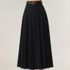 Anna-Kaci Women's High Waist Pleated Maxi Skirt with Structured A-Line Silhouette - 4 of 4