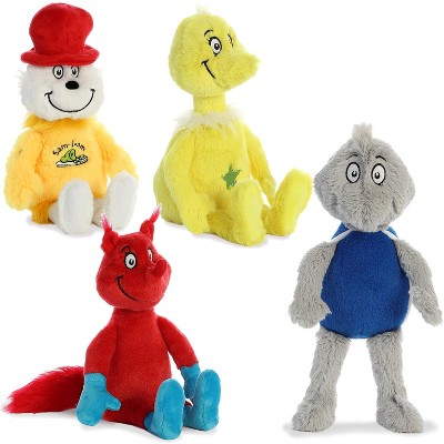 Aurora Dr. Seuss Plush Set of 4: 12″ Sam I Am, 12″ Yertle the Turtle, 12″ Sneetch, and 12″ Fox in Socks, Ages 3 and Up