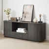 64-Inch Wavy TV Stand, Modern Storage Cabinet with Rounded Corners, Vertical Stripe Sideboard for Living Room Bedroom Entryway - 2 of 4