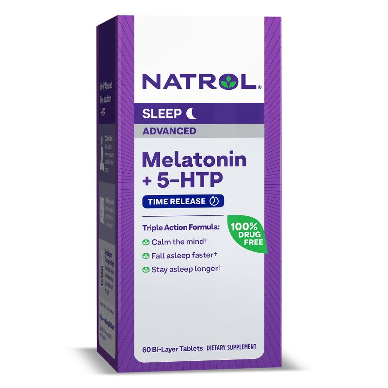 Natrol Melatonin 5-HTP Advanced Sleep Tablets - 60ct, 1 of 11