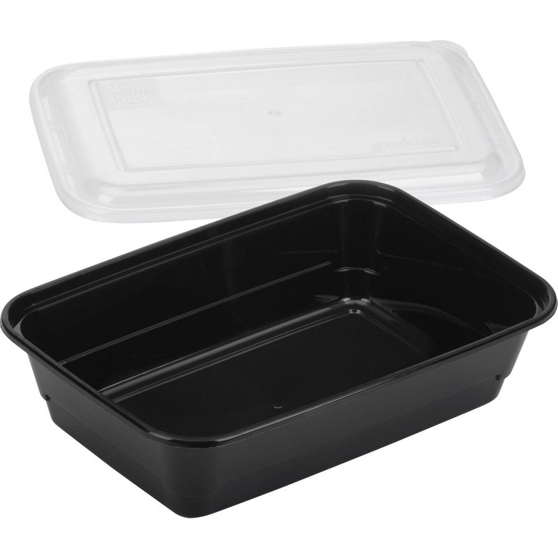 GoodCook Meal Prep 1 Compartment Rectangle Black Containers + Lids - 10ct, 2 of 9