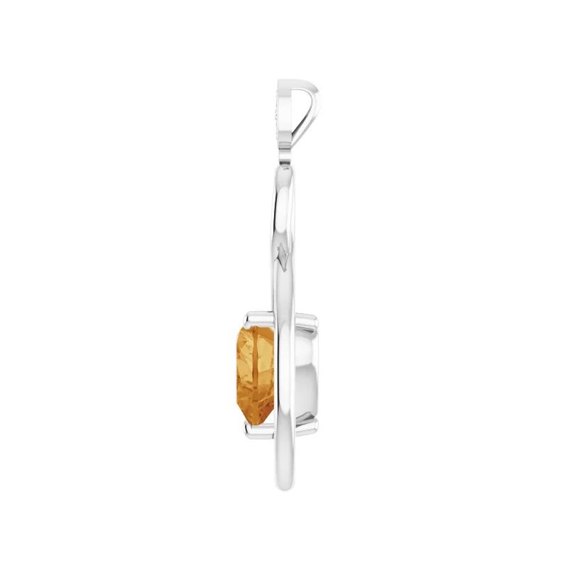 Pompeii3 9mm Citrine Women's Heart Pendant in 14k Gold Necklace 6mm Tall, 3 of 5