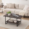 Coucheta 40 Inch Farmhouse Coffee Table with Storage Shelf, Durable Steel Frame, Multi-functional, Easy Assembly - 3 of 4