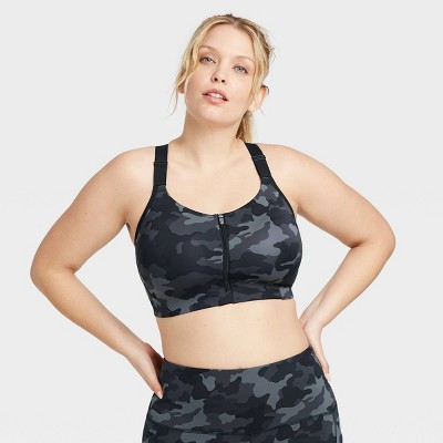 zip front sports bra target