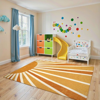 Lahome Vinia Rectangle Sunshine Machine Washable Area Rug-Soft Low-Pile Carpet for Living Room, Bedroom, or Entryway