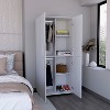 Hazel 70" High Four-Door Armoire Wardrove Closet Cabinet, Six Shelves and Two Hanging Rods, Bedroom Clothes Storage Cabinet Organizer White - 4 of 4