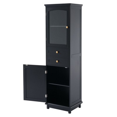 NicBex 62.99 Inch Tall Bathroom Storage Cabinet,Slim Storage Cabinet with 2 Drawers and Adjustable Shelf