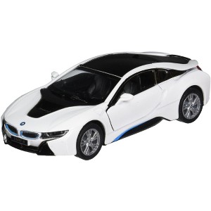 KiNSMART - BMW i8 1:36 Scale 5" Die Cast Metal Model Toy Super Car w/Pullback Action (White) - 1 of 2