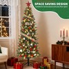 6FT/7.5FT/9FT Pencil Christmas Tree with 200+ Lights, Slim Artificial Xmas Tree for Small Spaces, Home, Office, Apartment, Holiday Decor - 3 of 4