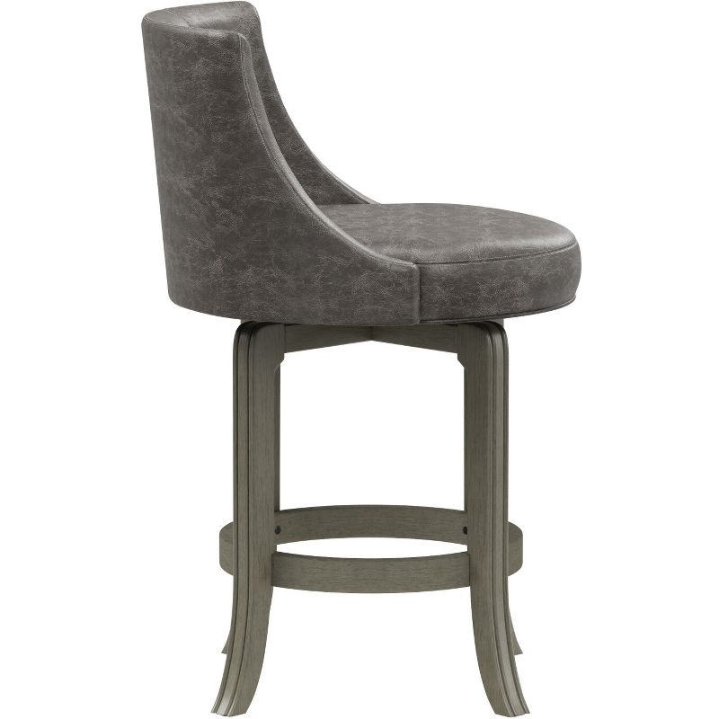 Napa Valley Wood Swivel Counter Height Barstool Aged Gray/Charcoal - Hillsdale Furniture, 5 of 13