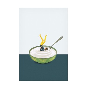 Canvas Wall Art - Maarten Leon 'Yoga In My Yogurt' Wall Art for Living Room, Bedroom, or Office Décor by Trademark Fine Art - 1 of 4
