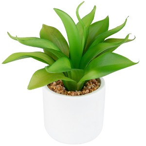 Northlight Artificial Mini Foxtail Agave Plant in a White Pot - 8" - 1 of 4