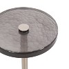 Kate and Laurel Xyler Round Glass Drink Table, 10x10x24, Silver - 3 of 4