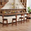 Tangkula 24" Swivel Bar Stools Set of 2 w/ Rubber Wood Frame Upholstered Seat Footrest - 3 of 4