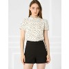 Allegra K Women's Ruffled Retro Short Sleeve Office Polka Dots Blouses - 2 of 4