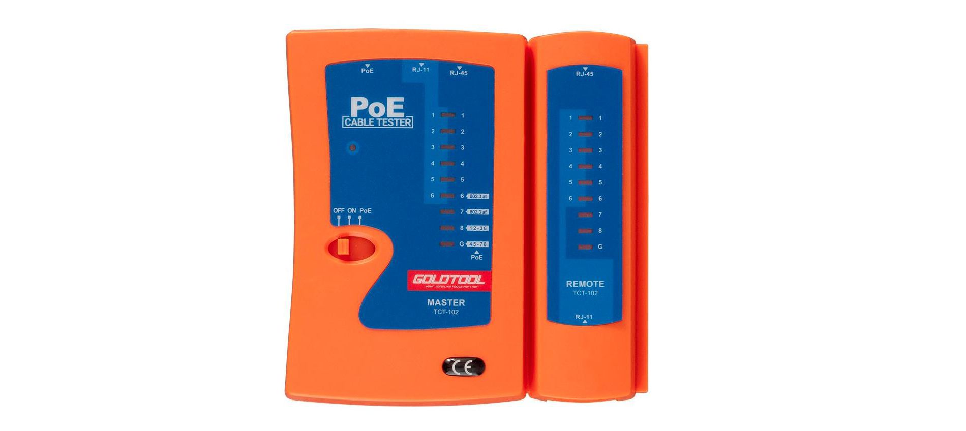 Monoprice Combo Function Cable Tester and PoE Finder, For Cable Continuity, Miswiring, Open Circuits, Short Circuits, Straight-Through Pinning