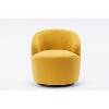 TOAOTBNBO Chenille Fabric Upholstered 360° Swivel Armchair, Circular Reading Accent Chair for Shopping Mall Barrel Armchair with Wood Frame - 2 of 4