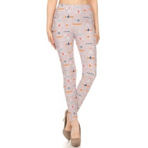 Slickblue Regular Fit, Geometric Print High Rise Leggings, Stretch Pants for Women, Elastic Waistband, Multicolor, One Size - 1 of 4