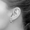 Black Bow Jewelry White & Black Diamond Teardrop Dangle Earrings in Sterling Silver - 3 of 4