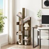 VECELO Wooden Bookcase, Modern Industrial Style Display Bookshelf/ 8 Tree-shaped Bookshelf, Anti-Toppling,Space Saving Storage Shelves - 4 of 4