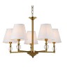 Elegant Lighting Bethany 5 lights pendant in brass with white fabric shade - 3 of 4