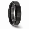 Black Bow Jewelry Black Ceramic, 6mm Ridged Edge Comfort Fit Band - 4 of 4