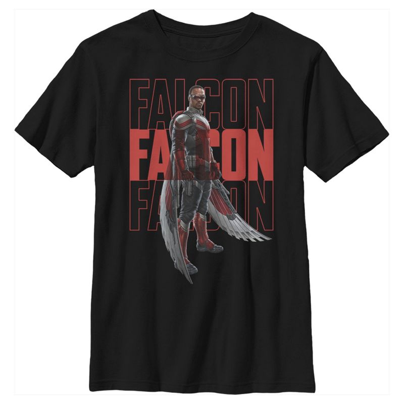 Boy's Marvel The Falcon and the Winter Soldier Falcon Repeating T-Shirt, 1 of 6