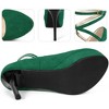 BLISSFUL STEP Women's Round Toe Stiletto Heel Cross Strap Lace Up Buckle Pumps - 3 of 3