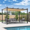 PURPLE LEAF Pergola Outdoor Retractable Pergola with Sun Shade Canopy Patio Metal Grape Trellis Pergola Grill Shelter Pergola for Porch Garden Yard - 2 of 4