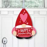 Big Dot of Happiness Valentine Gnomes - Hanging Porch Valentine's Day Party Outdoor Decorations - Front Door Decor - 1 Piece Sign