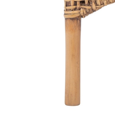 Charlie Dark Natural and White Rattan Barrel Accent Chair