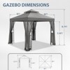 EAGLE PEAK 8'x8'Double Roof Outdoor Patio Gazebo with Mesh Netting - 2 of 4