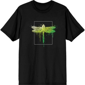 Natural World Paint Splatter Dragonfly Crew Neck Short Sleeve Adult T-shirt - 1 of 2