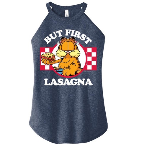 Women's - Garfield - But First Lasagna Graphic High Neck Tank - image 1 of 3