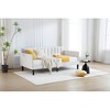Maliang Twin Size Beige Velvet Upholstered Daybed with Ribbed Tufted Backrest - 3 of 4