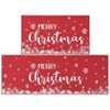 Red Washable Indoor Christmas Printed Floor Mats Set 17Inx29In+17Inx47In Foldable Low Pile Non Slip Carpet for Kitchen - 2 of 4