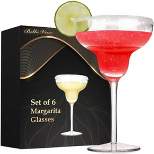 Bella Vino Set of 6 Exquisite Stemmed Margarita Glasses - 10oz.