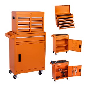 ORRD 5-Drawer Rolling Tool Chest with Top Box, Locking Wheels & Trays - 1 of 4