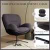 Lyngins Ergonomic Swivel Desk Chair – Chenille & Faux Leather, 360-Degree Rotation, Black Metal Frame, Home Office Desk Chair, Vanity Chair - 2 of 4