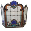 Chloe Lighting Tiffany-Glass 3 Pieces Folding Victorian Fireplace Screen 40" Wide - 2 of 4
